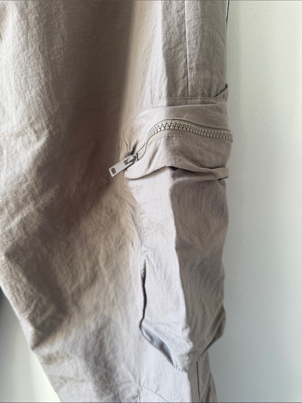 The Giving Movement Cargo Nylon Joggers Taupe Zip Pocket (M/L) - Picture 4 of 8